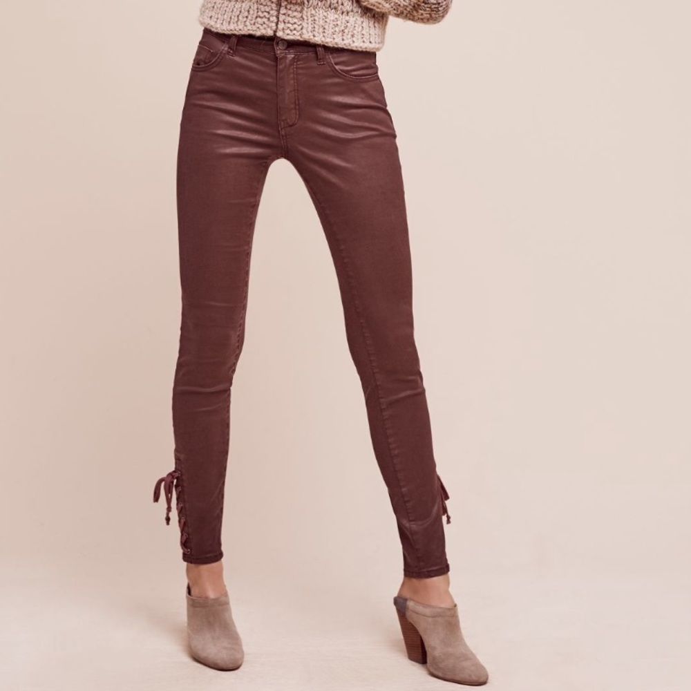 NWT Pilcro Coated Script Skinny Jeans